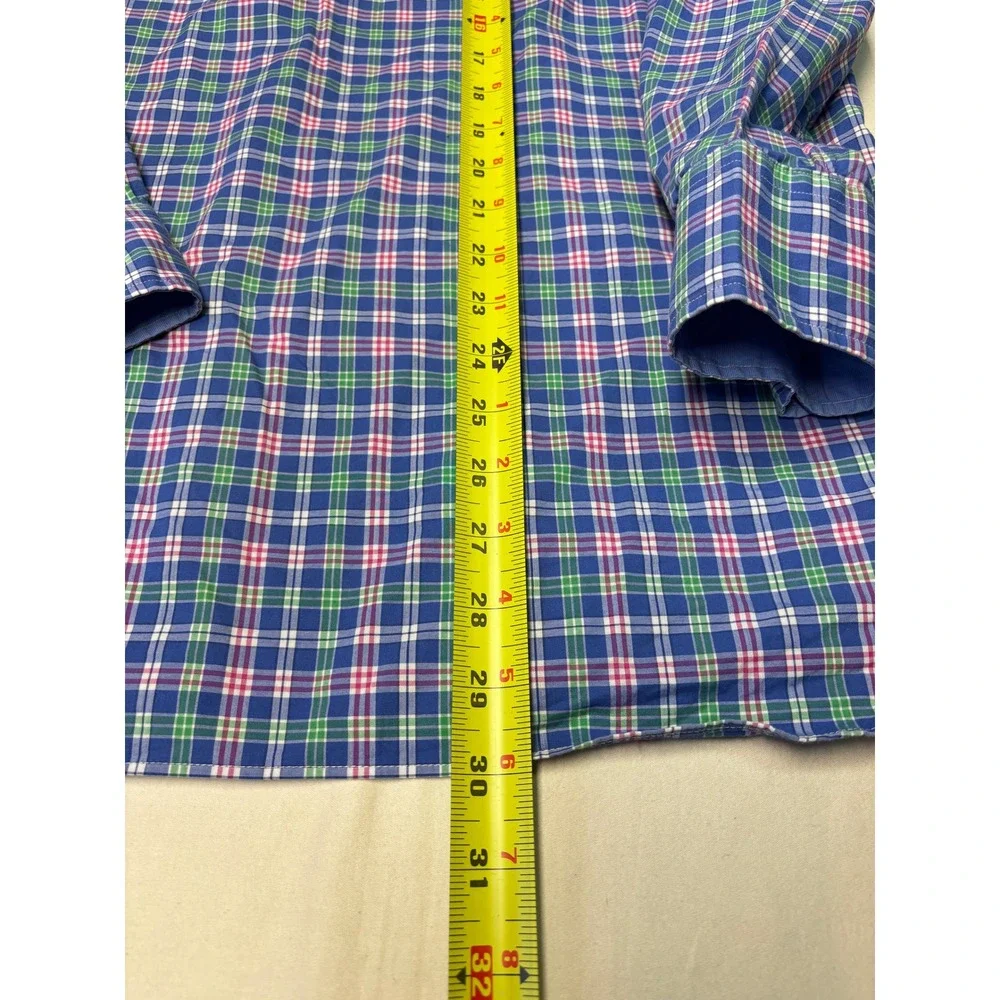 Polo Ralph Lauren Men's Plaid Button Down Shirt Stretch Cotton Pink Green Blue M